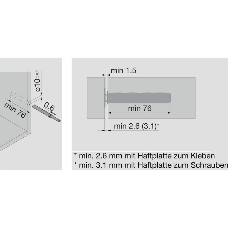 TIP-ON ZA VRATA- dugačka verzija sa magnetom BLUM