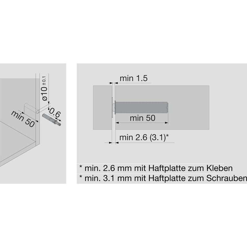TIP-ON ZA VRATA- kratka verzija sa magnetom BLUM