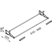 Garderobni lift Junior, V 850,ŠK 440-610mm, Nosivost 10KG, plast.belo/čel.nikl.