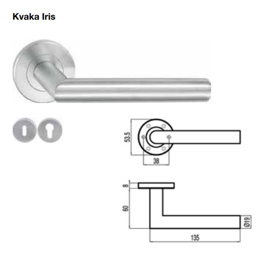 HÄFELE KVAKA ZA VRATA SA ROZETOM- IRIS/ SET
