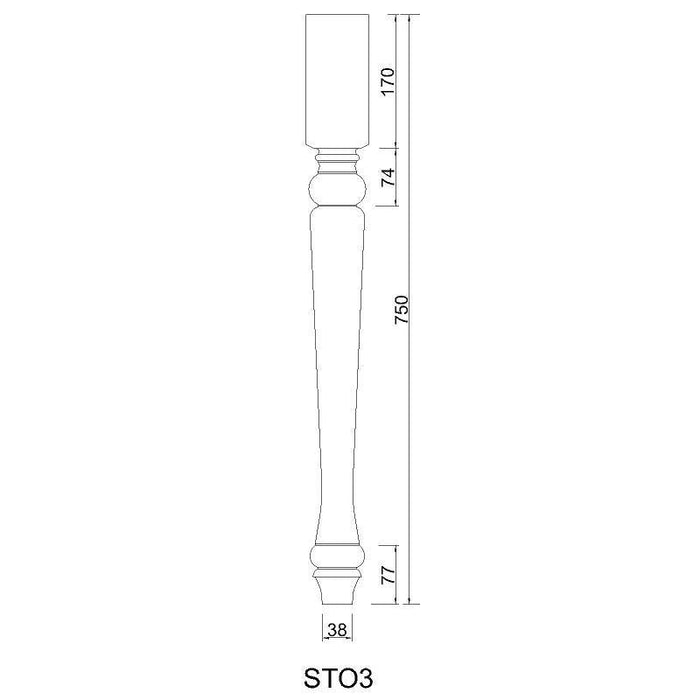 Drvene noge za stolove- STO 3