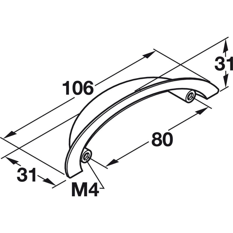 HÄFELE 105.61 RUČICE ZA NAMEŠTAJ "INSET HANDLE"