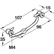 HÄFELE 120.94 RUČICE ZA NAMEŠTAJ "DROP PENDANT HANDLE"