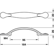 HÄFELE 123.99.084 RUČICE ZA NAMEŠTAJ "BOW HANDLES"