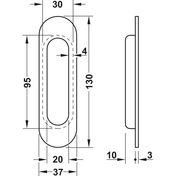 HÄFELE 151.38.110 UKOPAVAJUĆE RUČICE ZA NAMEŠTAJ "INSET HANDLES"
