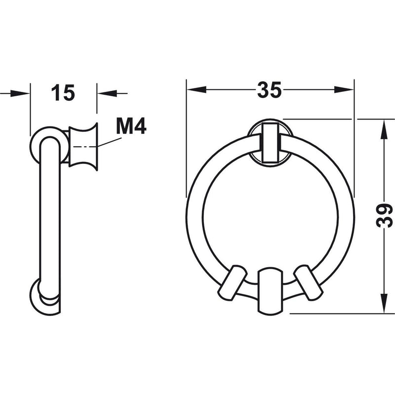 HÄFELE 121.05.118. RUČICE ZA NAMEŠTAJ "DROP PENDANT HANDLE"