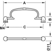 HÄFELE 120.94 RUČICE ZA NAMEŠTAJ "DROP PENDANT HANDLE"
