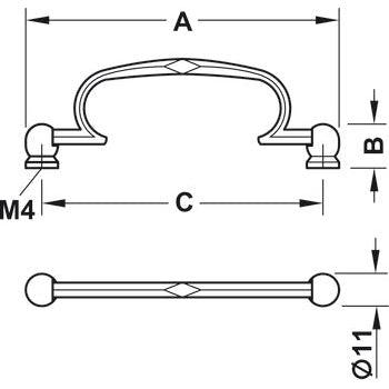 HÄFELE 120.94 RUČICE ZA NAMEŠTAJ "DROP PENDANT HANDLE"