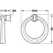 HÄFELE 120.95 RUČICE ZA NAMEŠTAJ "DROP PENDANT HANDLE"