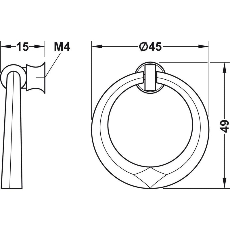 HÄFELE 120.95 RUČICE ZA NAMEŠTAJ "DROP PENDANT HANDLE"