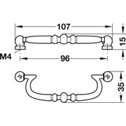 HÄFELE 121.04.102. RUČICE ZA NAMEŠTAJ "DROP PENDANT HANDLE"