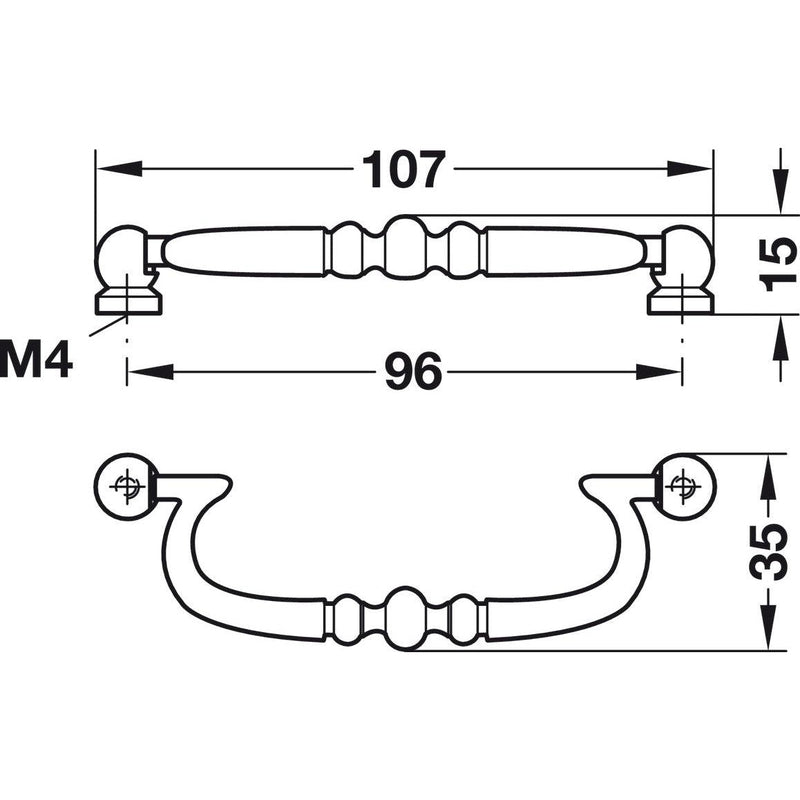 HÄFELE 121.04.102. RUČICE ZA NAMEŠTAJ "DROP PENDANT HANDLE"