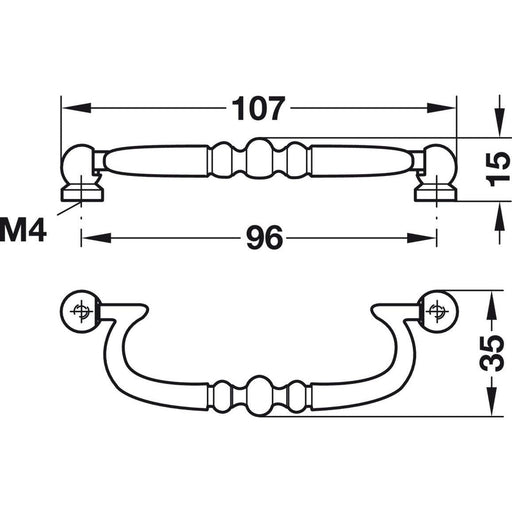 HÄFELE 121.04.102. RUČICE ZA NAMEŠTAJ "DROP PENDANT HANDLE"