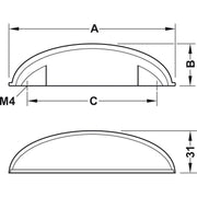 HÄFELE 105.61 RUČICE ZA NAMEŠTAJ "INSET HANDLE"