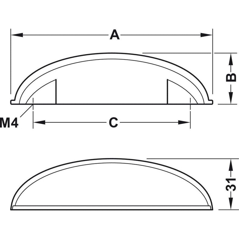 HÄFELE 105.61 RUČICE ZA NAMEŠTAJ "INSET HANDLE"