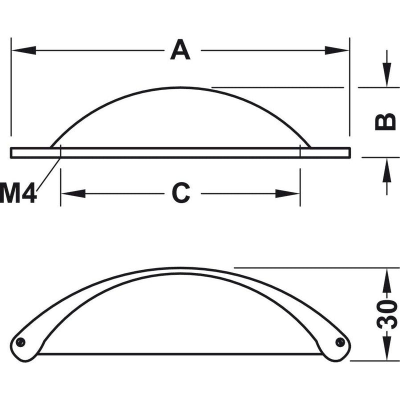 HÄFELE 155.01 RUČICE ZA NAMEŠTAJ "INSET HANDLE"