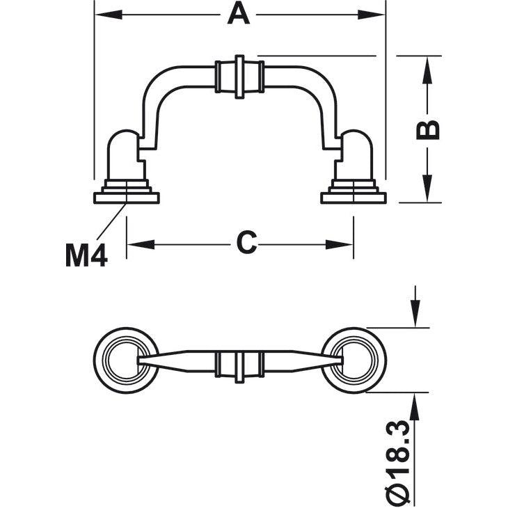 HÄFELE 155.01.800. RUČICE ZA NAMEŠTAJ "DROP PENDANT HANDLE"