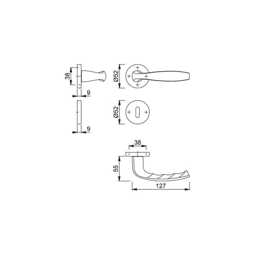 HOPPE 1810/42K/42KS KVAKA SA ROZETOM ZA VRATA- New York F4, LL