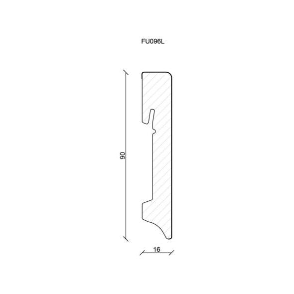 MEDIJAPAN FN MDF LAK FU096L 90mm PARKET LAJSNA- LAKIRANA/ BELA