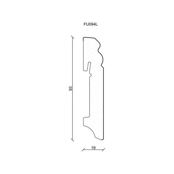 Medijapan parket lajsna FU094L lakirana — bela 93mm